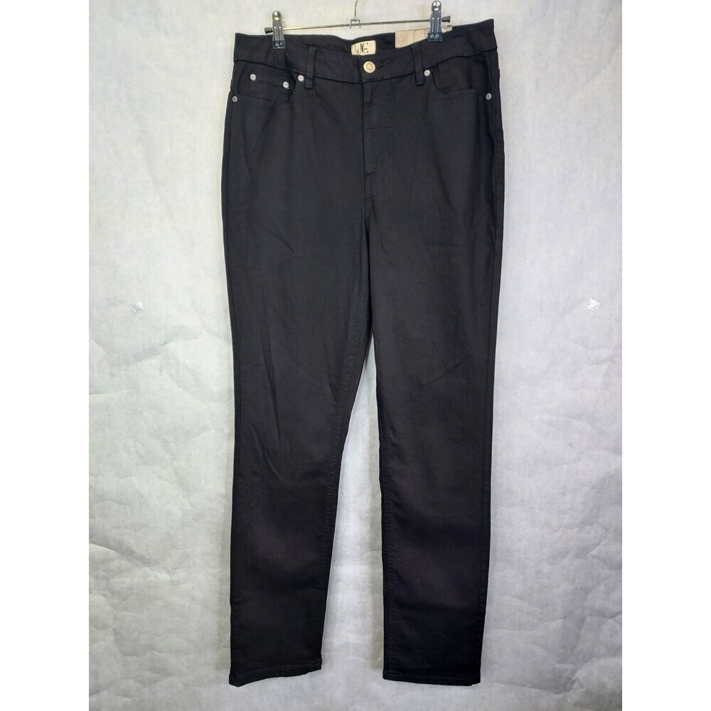 D/C Jeans Straight Leg Women's 14 Stretch Denim Dark Black High Rise Classic NEW